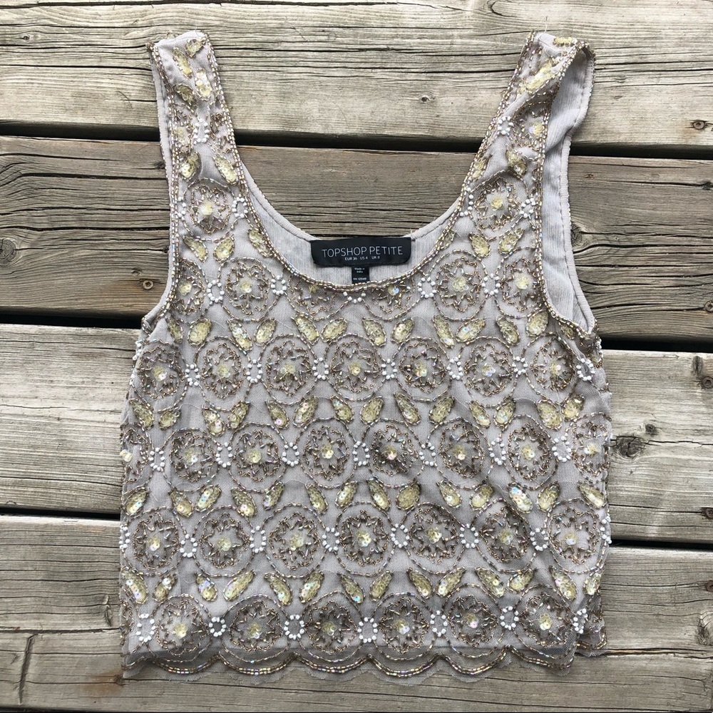 TopShop Petite Beaded Tank Top